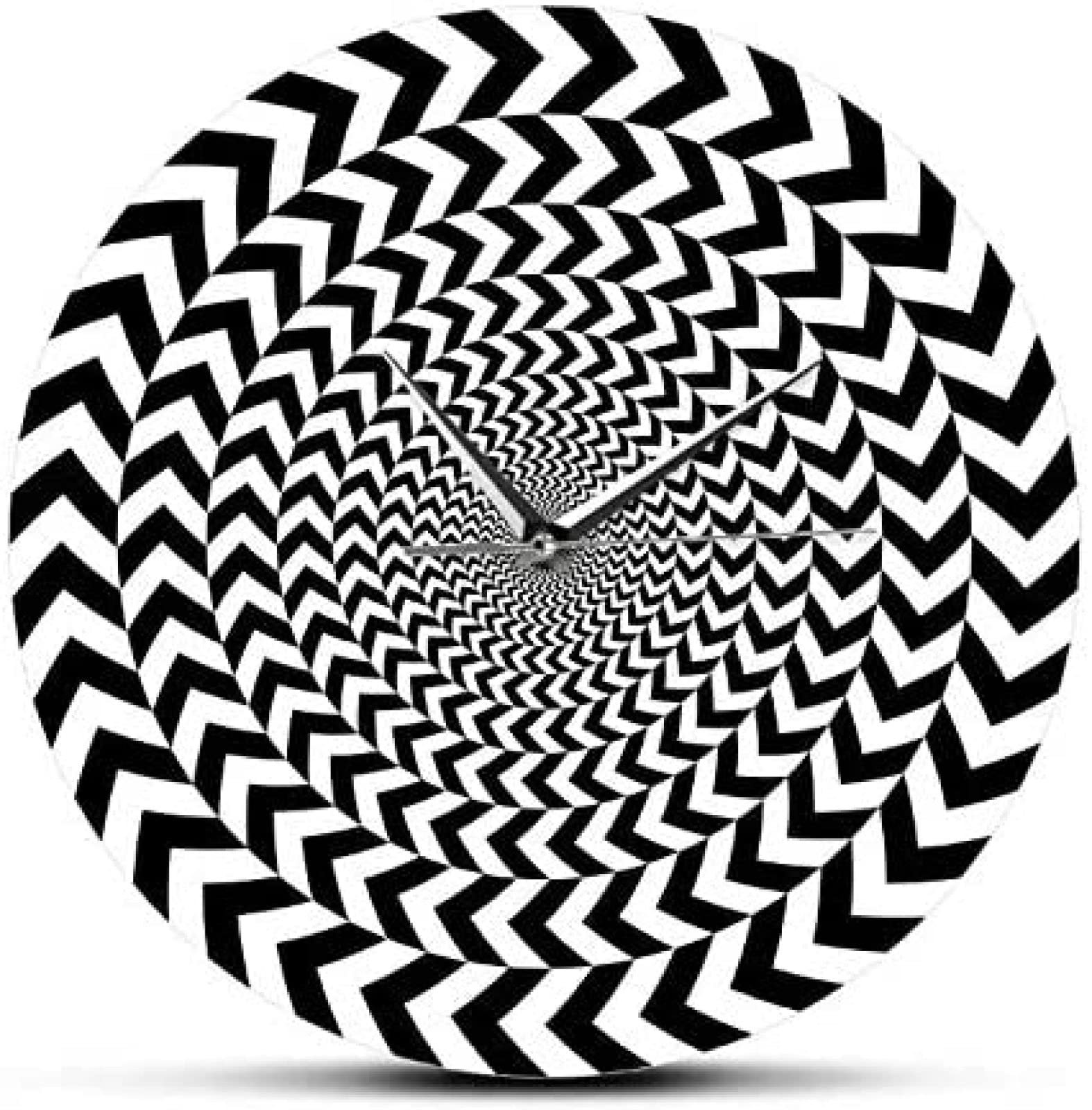 Amazon.co.jp: スパイラル幾何学的錯視現代壁掛け時計催眠術白黒